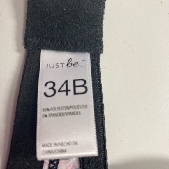 JUST BE, Women’s Geometric Bra, 34B, Black,‎ Green, Peach, Pink, Silver. - Picture 9 of 14